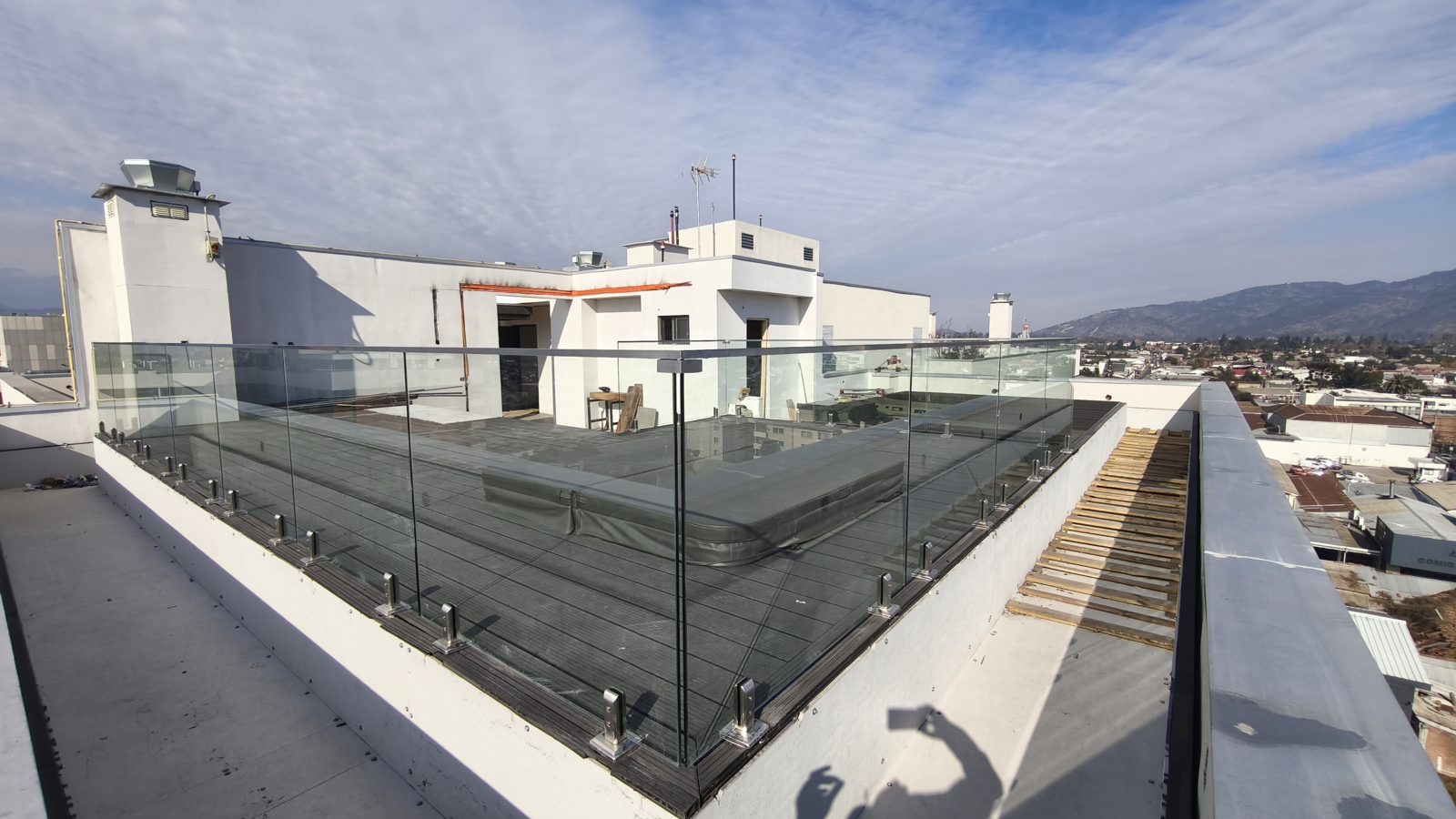 Baranda de cristal en azotea